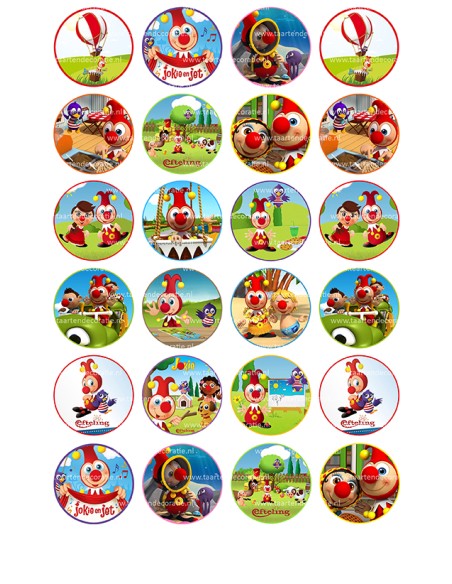 Eetbare Print Jokie en Jet Mini Cupcakes - 4cm