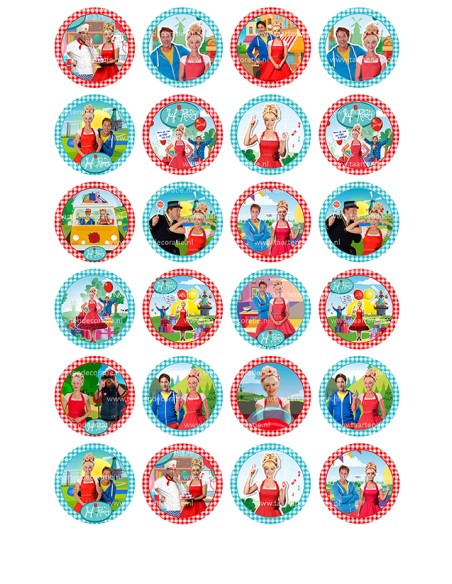 Eetbare Print Juf Roos Mini Cupcakes - 4cm