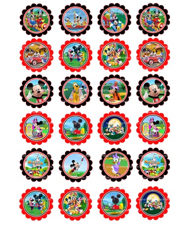 Eetbare Print Mickey Mouse Clubhouse Mini Cupcakes - 4cm