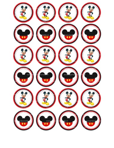 Eetbare Print Mickey Mouse Mini Cupcakes 1 - 4cm