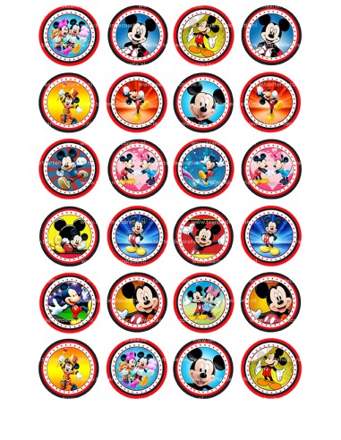 Eetbare Print Mickey Mouse Mini Cupcakes 2 - 4cm