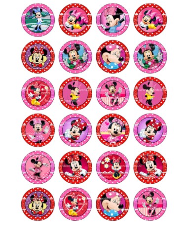 Eetbare Print Minnie Mouse Mini Cupcakes 2 - 4cm