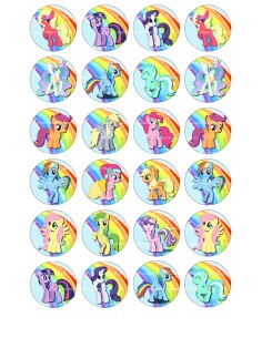 Eetbare Print My Little Pony Mini Cupcakes - 4cm