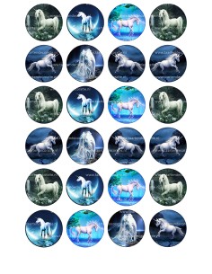 Eetbare Print Unicorn 2 Mini Cupcakes - 4cm