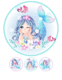 Eetbare Print Zeemeermin 1 - 20cm