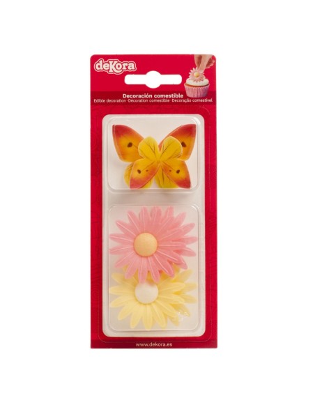 Dekora Ouwel Margrieten & Vlinders -8st- //