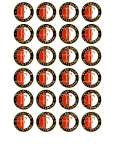 Eetbare Print Feyenoord Mini Cupcakes - 4cm