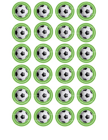 Eetbare Print Voetbal Groen Mini Cupcakes - 4cm