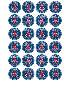 Eetbare Print PSG Mini Cupcakes - 4cm