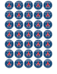 Eetbare Print PSG Mini Cupcakes - 3,5cm