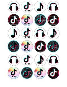 Eetbare Print TikTok Mini Cupcakes - 4cm