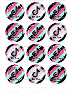 Eetbare Print TikTok Cupcakes Roze - 6cm