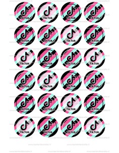 Eetbare Print TikTok Mini Cupcakes Roze - 4cm