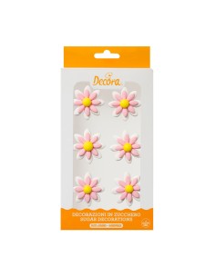 Decora Suikerbloemen Roze/Wit -6st-