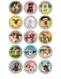 Eetbare Print Honden Cupcakes - 5cm