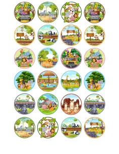 Eetbare Print Dierentuin Dieren Mini Cupcakes 2 - 4cm