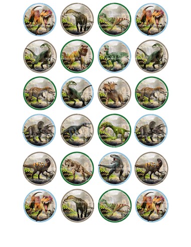 Eetbare Print Dino Mini Cupcakes 1 - 4cm