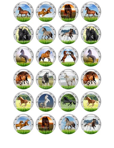 Eetbare Print Paarden Mini Cupcakes - 4cm