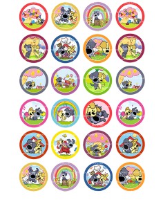 Eetbare Print Woezel en Pip Mini Cupcakes - 4cm