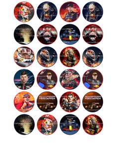 Eetbare Print Max Verstappen Mini Cupcakes - 4cm