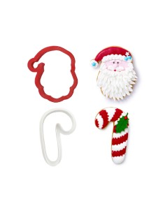 Decora Uitsteker Set Kerstman en Zuurstok -2st- 2
