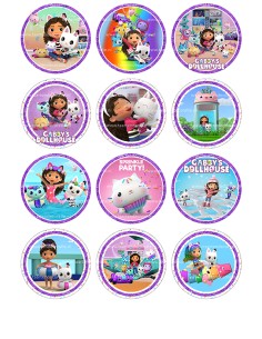 Eetbare Print Gabby's Poppenhuis Cupcakes - 6cm