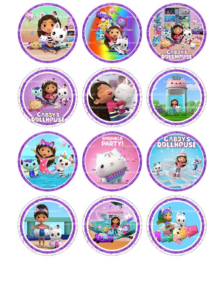 Eetbare Print Gabby's Poppenhuis Cupcakes - 6cm