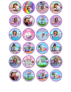 Eetbare Print Gabby's Poppenhuis Mini Cupcakes - 4cm