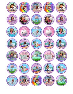 Eetbare Print Gabby's Poppenhuis Mini Cupcakes - 3,5cm