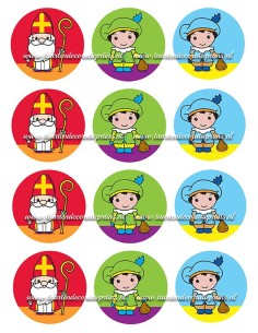 Eetbare Print Sinterklaas Cupcakes - 6cm