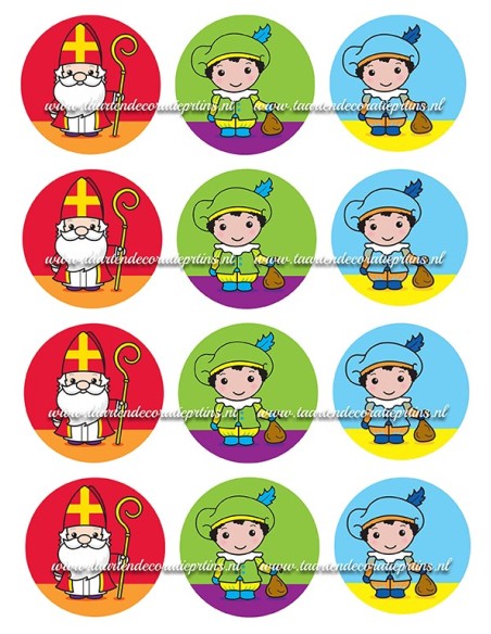Eetbare Print Sinterklaas Cupcakes - 6cm