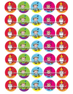 Eetbare Print Sinterklaas Mini Cupcakes - 3,5cm