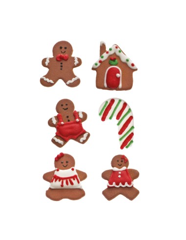 Decora Suikerdecoratie Gingerbread -6st-