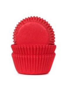 House of Marie Mini Baking Cups Effen Rood -60st-