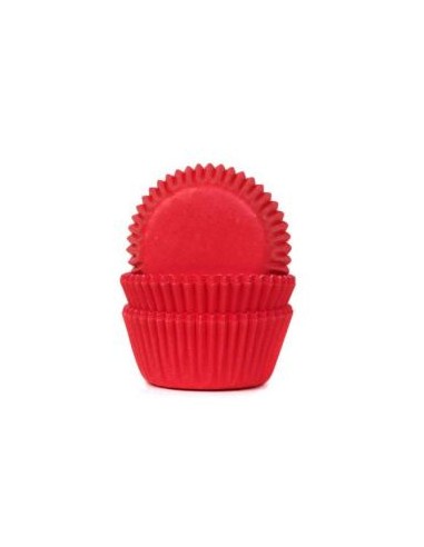 House of Marie Mini Baking Cups Effen Rood -60st-