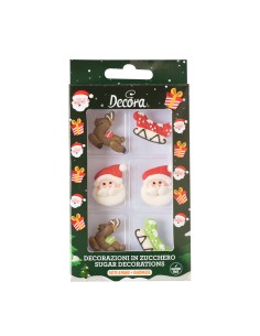 Decora Suikerdecoratie Kerstman -6st- 2
