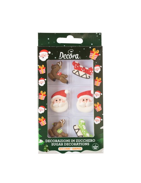 Decora Suikerdecoratie Kerstman -6st-