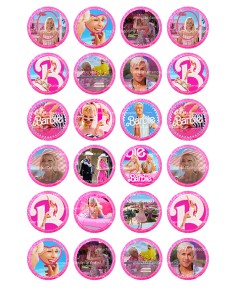 Eetbare Print Barbie Movie Mini Cupcakes - 4cm