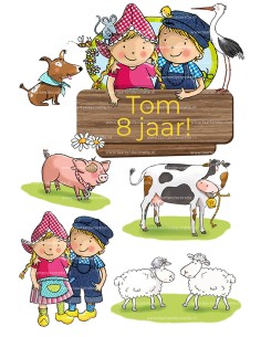 DIY Taarttopper Fien & Teun - 16cm 2