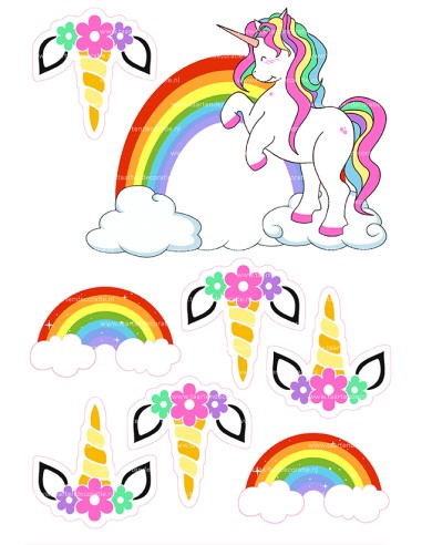DIY Taarttopper Unicorn 1 - 16cm