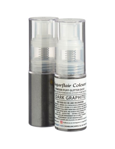 Sugarflair Kleurpoeder Glitter Spray Dark Graphite -10gr-