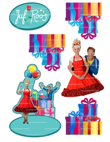 DIY Taarttopper Juf Roos - 15cm