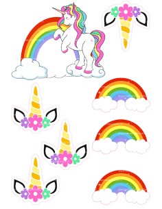 DIY Taarttopper Unicorn 1 - 13cm 2