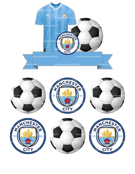 DIY Taarttopper Manchester City - 15cm