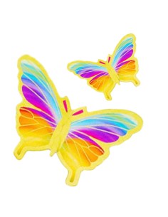 CakeDeco Decoratie Vlinders Regenboog -10st-