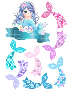 DIY Taarttopper Zeemeermin - 13cm 2