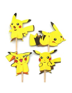 CakeDeco Cupcake Toppers Pokemon Pikachu - 24st