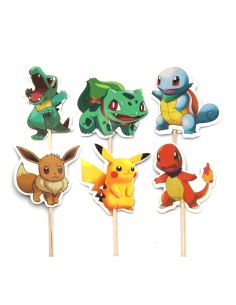 CakeDeco Cupcake Toppers Pokemon - 24st