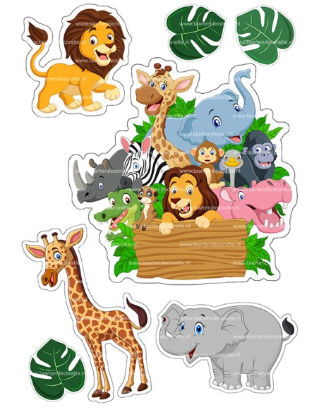 DIY Taarttopper Dierentuin 1 - 16cm