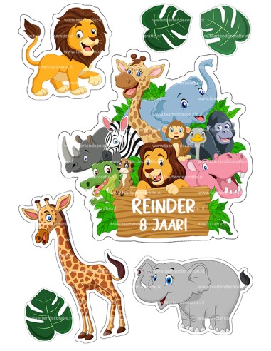 DIY Taarttopper Dierentuin 1 - 16cm
